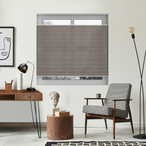 Free Hanging Vexia Camel Pleated Honeycomb Blind Bottom Up Top Down Closed