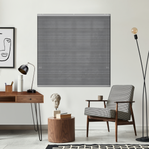 Free Hanging Vexia Grey Dawn Pleated Honeycomb Blind Bottom Up Top Down Open