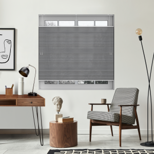 Free Hanging Vexia Grey Dawn Pleated Honeycomb Blind Bottom Up Top Down Closed