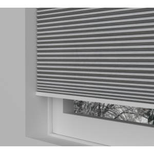 Free Hanging Vexia Grey Dawn Pleated Honeycomb Blind Side View