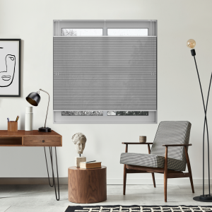 Free Hanging Vexia Vintage Grey Pleated Honeycomb Blind Bottom Up Top Down Closed