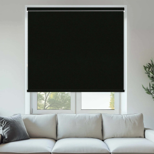 Vibe Blackout Black No Drill Roller Blinds