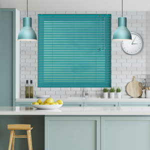 Vibe Bottle Green Venetian Blinds Open
