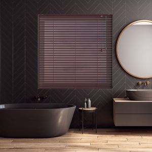 Wenge Gloss Venetian Blinds Open