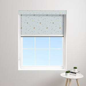 Whimsical Spark Blue XL Bloc Blinds Cassette Blinds Inside Fit Close Up