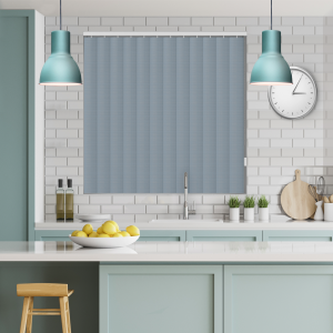 Zevo Lagoon Rigid PVC Vertical Blinds Closed