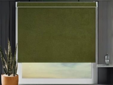 Sage green roller blinds