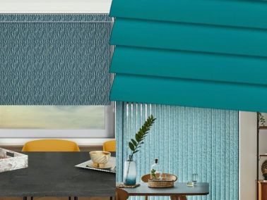 teal blinds 