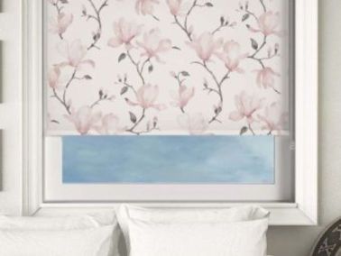 Grey and pink blinds