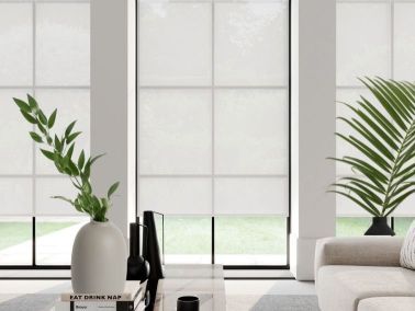 white roller blinds