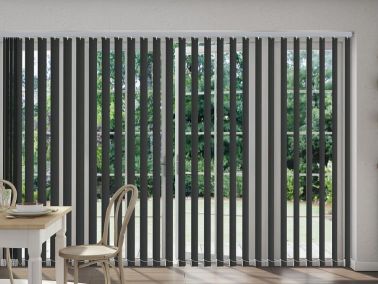 black vertical blinds
