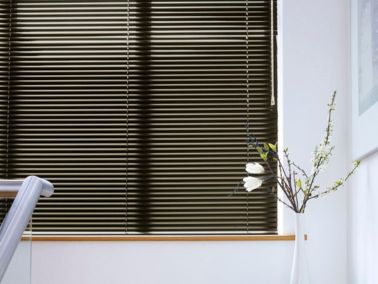 black venetian blinds 