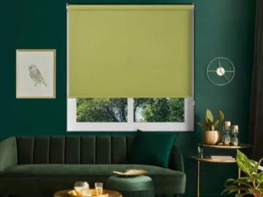 Lime green roller blinds
