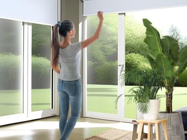 white bifold door blinds 