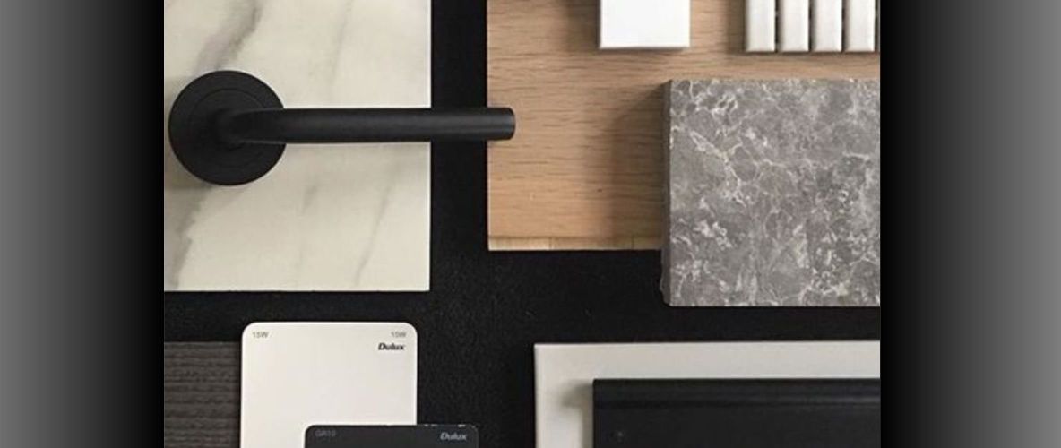 black blinds mood board