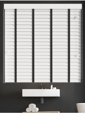 True White Wood Grain Faux Wood with Jet Tape