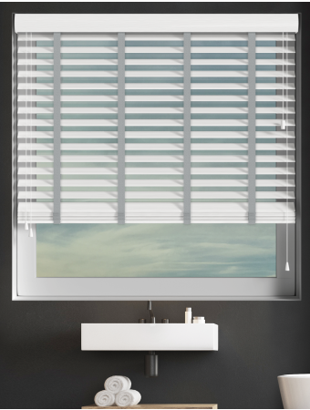 True White Wood Grain Faux Wood with Steel Tape