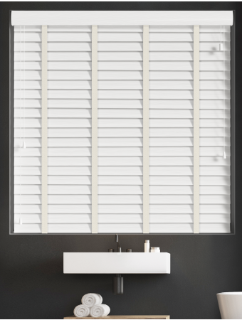 True White Wood Grain Faux Wood with Vanilla Tape