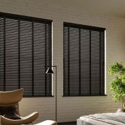 black wood blinds 
