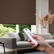 Brown Electric Roller Blind