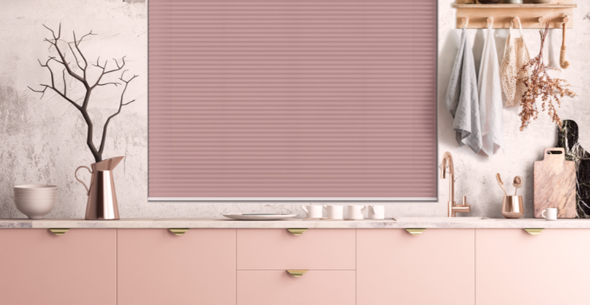 Maven Soft Pink Cordless Honeycomb Pleated Blind